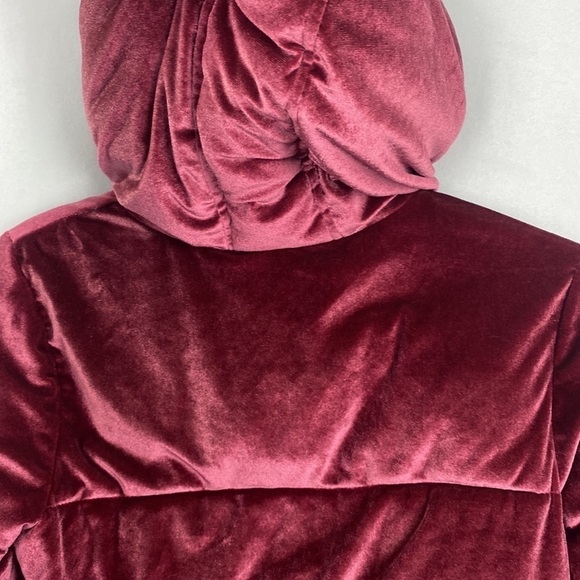 Old NAVY Velvet Dark Pink Puffer Jacket L (10-12) - Picture 11 of 13